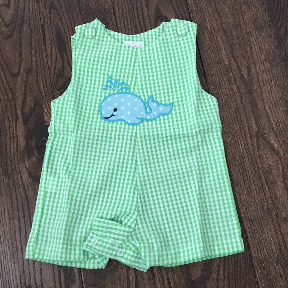 Size 12 months smocked shortall